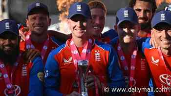 England given permission to celebrate with a beer after becoming world's best T20 side... just days after being hit with new rules banning them from drinking alcohol!