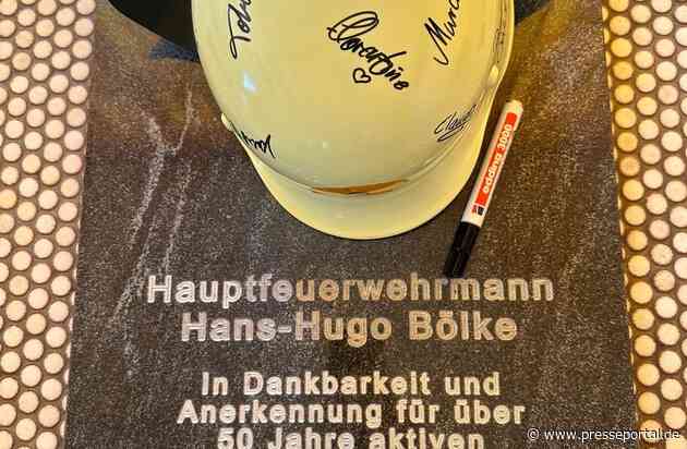 FW Weinheim: Ein halbes Jahrhundert im Dienst für die Gemeinschaft. Feuerwehr Weinheim verabschiedet Hans-Hugo Bölke aus dem aktiven Einsatzdienst