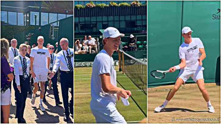 Sinner è arrivato a Wimbledon: le immagini tra la folla, poi gli ultimi scambi prima della finale
