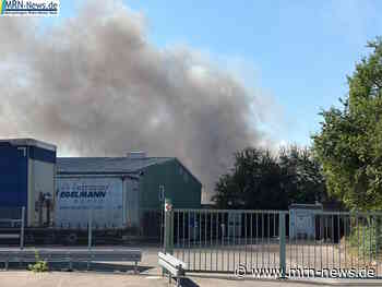 Schifferstadt – Erstmeldung: Brand im Entsorgungsbetrieb – Rauchsäule weithin sichtbar