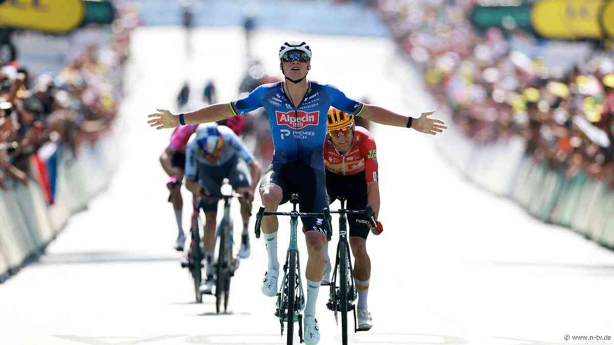 "Alarmstufe Rot" bei Tour: Mathieu van der Poel gewinnt "super harte" Hitzeschlacht