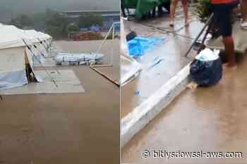 Lluvias causaron inundaciones en campamentos temporales de damnificados en La Guaira