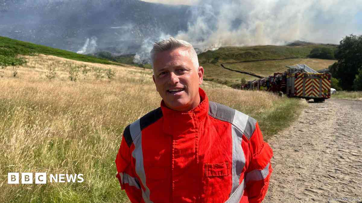 Firefighters tackling large moorland blaze