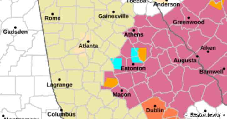 Severe thunderstorm watch for central and south Georgia; airport ground delay, damaging winds and hail possible