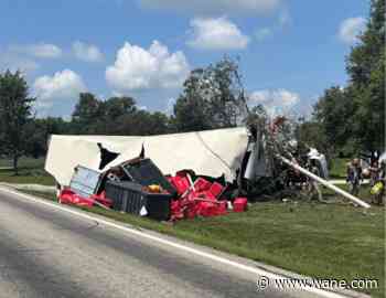 Michigan man airlifted after box truck flips in rural Adams County