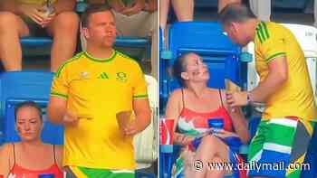 Footage of couple arguing at World Cup game goes viral as fans speculate over what sparked tense exchange