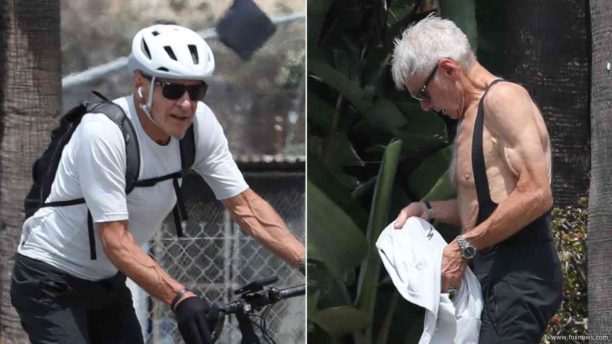 Harrison Ford turns heads with toned physique during Los Angeles bike ride