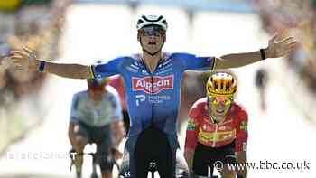 Van der Poel wins shortened Tour stage in 40C heat