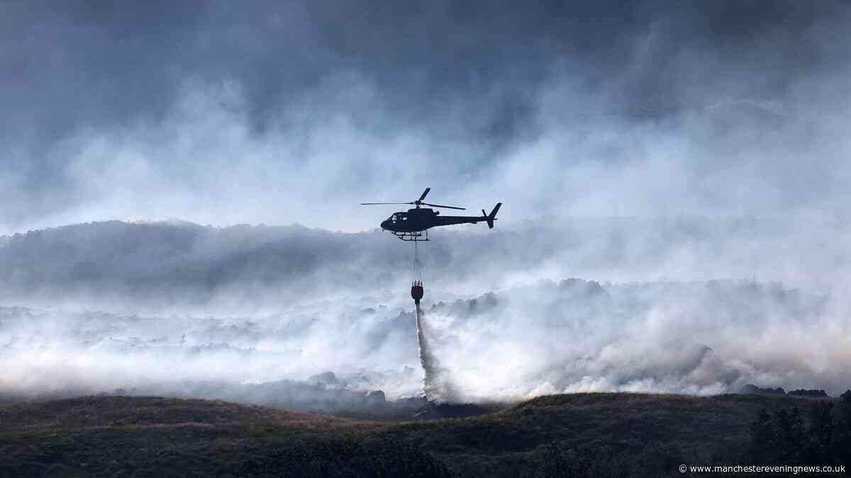 Dovestone moor fire LIVE as blaze rages on after reports of 'youths setting off fireworks'
