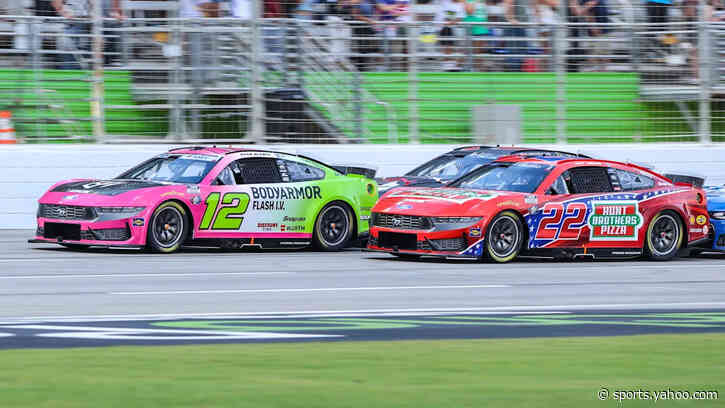 Ryan Blaney wins 3-wide battle on final lap of overtime in NASCAR Cup race in Atlanta