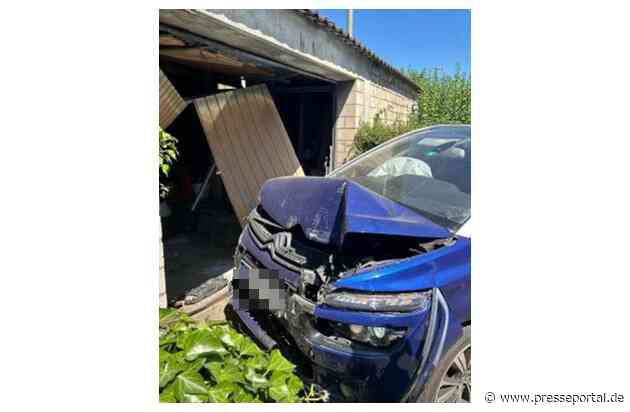 POL-SI: PKW landet nach Kollision in Garage - #polsiwi