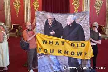 Republic activists stage Andrew protest inside Buckingham Palace