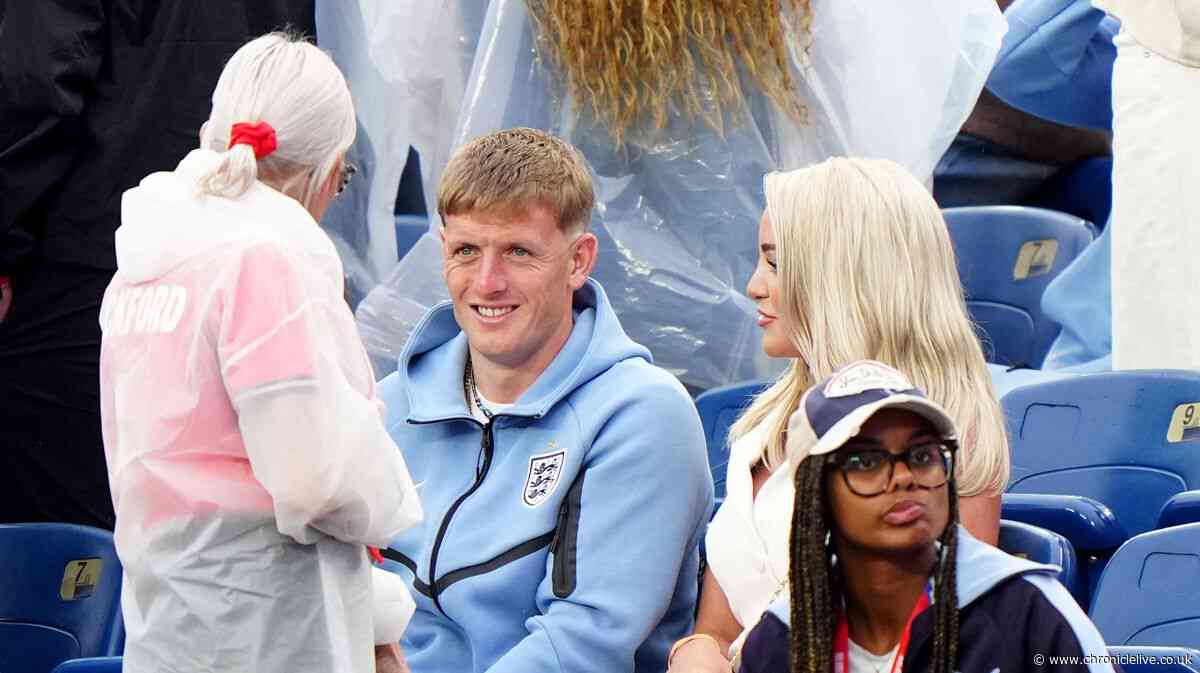 Jordan Pickford's emotional two word message to wife Megan as fans crown her Queen of World Cup