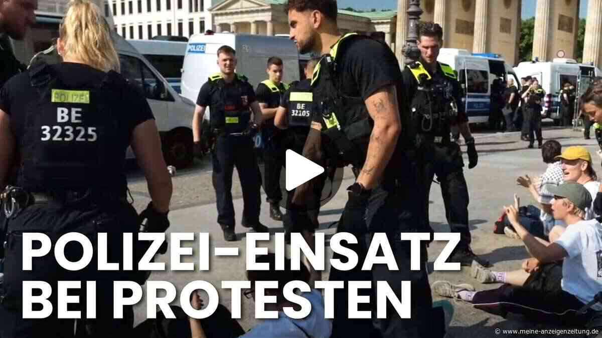Protestler wollen sich vor Rheinmetall-Büro festkleben – Polizei schreitet ein