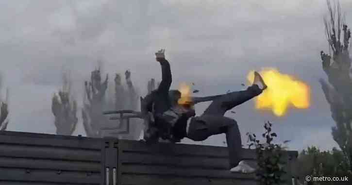 Russian soldier almost kills his colleagues after major fail using rotary machine gun