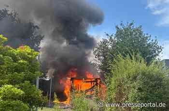 FW Geestland: Gartenhütte in Bad Bederkesa in Vollbrand