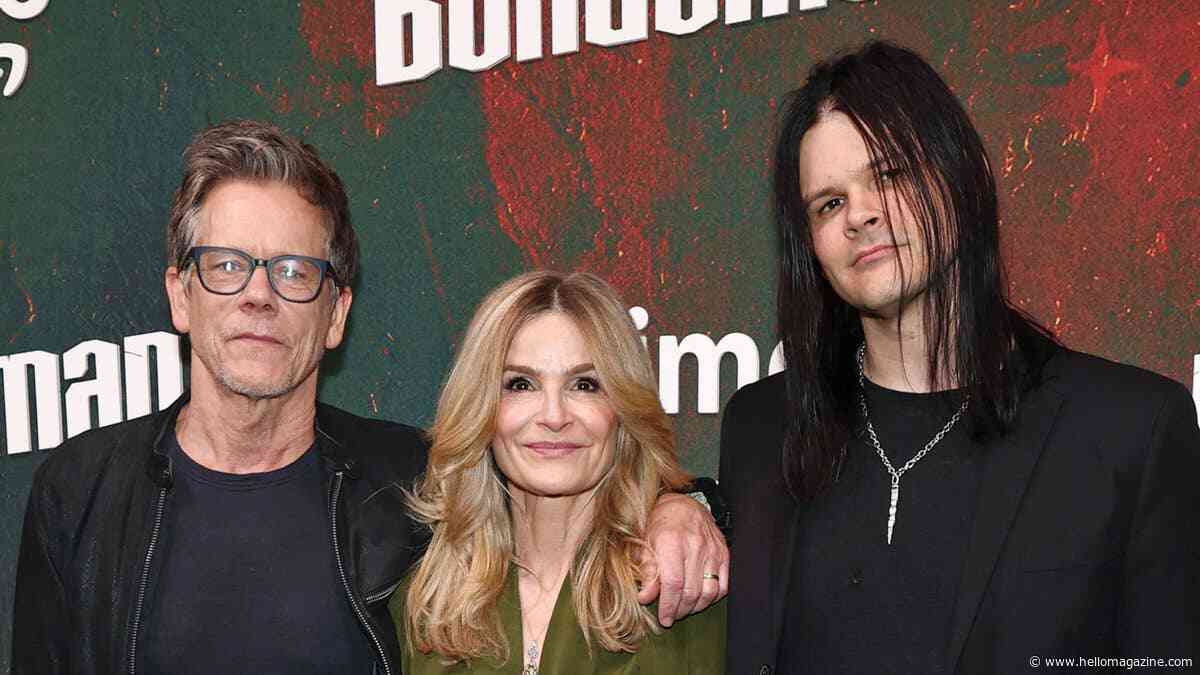 Travis Bacon's girlfriend makes a statement with red-hot dress for red carpet alongside Kyra Sedgwick and Kevin Bacon