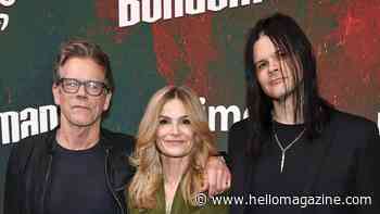 Travis Bacon's girlfriend makes a statement with red-hot dress for red carpet alongside Kyra Sedgwick and Kevin Bacon