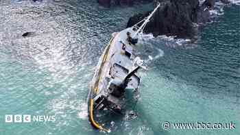 Shipwreck marooned off coast dismantled by salvage specialists