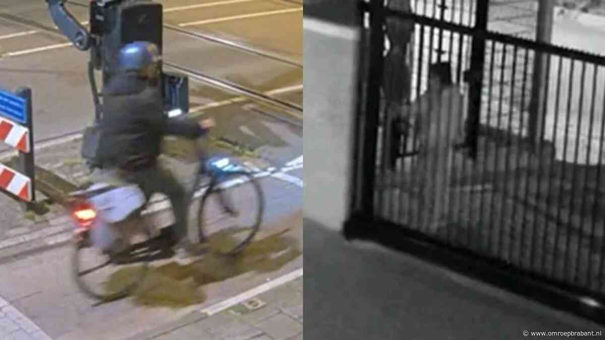 Politie deelt beelden van man die Davidsterren op ingang van moskee spuit