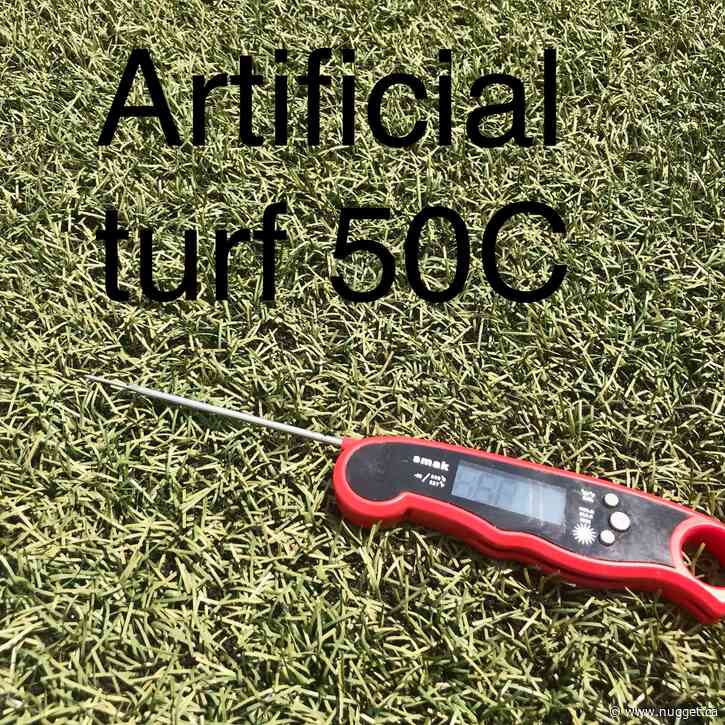 North Bay city councillor wants turf policy after field hits 50C