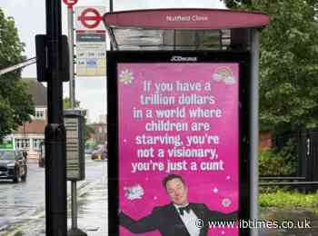 'You're Not a Visionary, You're a C**t': London Poster Targets Elon Musk's Fortune Amid Global Hunger Crisis