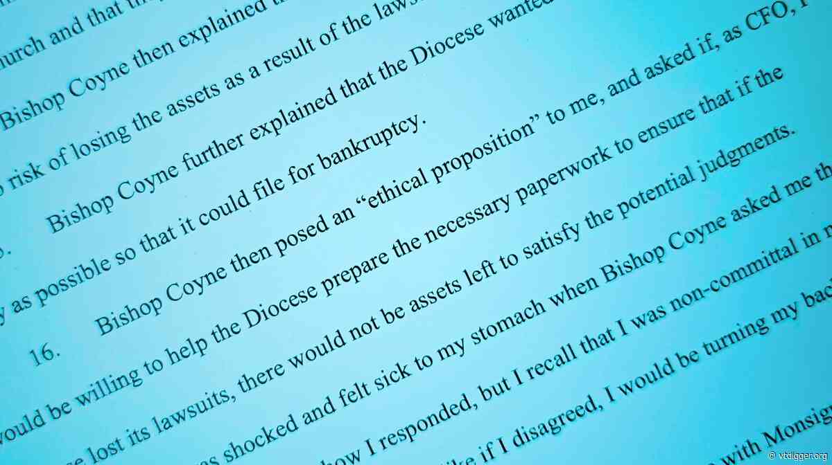 Court filing alleges Vermont Catholic Church posed ‘ethical proposition’ to shield funds from abuse survivors