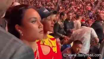 Conor McGregor taunted by Max Holloway's wife and son seconds after knee injury on UFC return in wild video