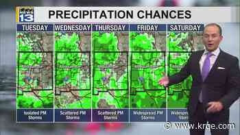 Monsoon storm chances increase starting Tuesday