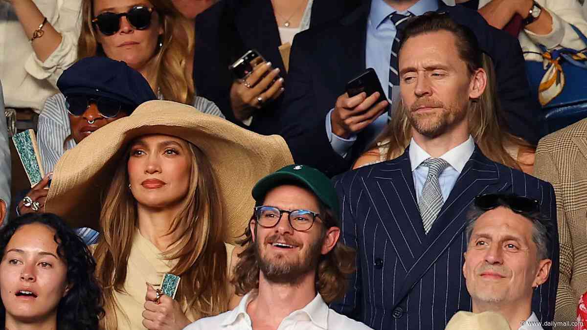 Jennifer Lopez's gigantic hat steals the spotlight from billion-dollar box office star at Wimbledon
