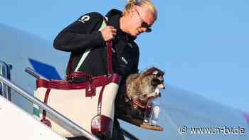 Wikinger-Party in Norwegen: Ein letztes Ruuh: Haaland steigt mit Waschbär aus dem Flugzeug