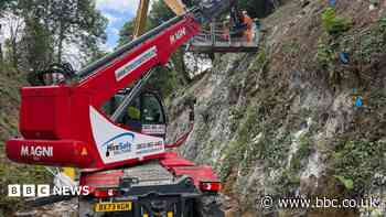 Landslip road stabilisation work hits halfway point