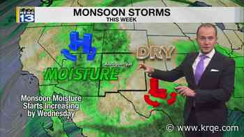 Rain chances increase across parts of New Mexico staring Tuesday