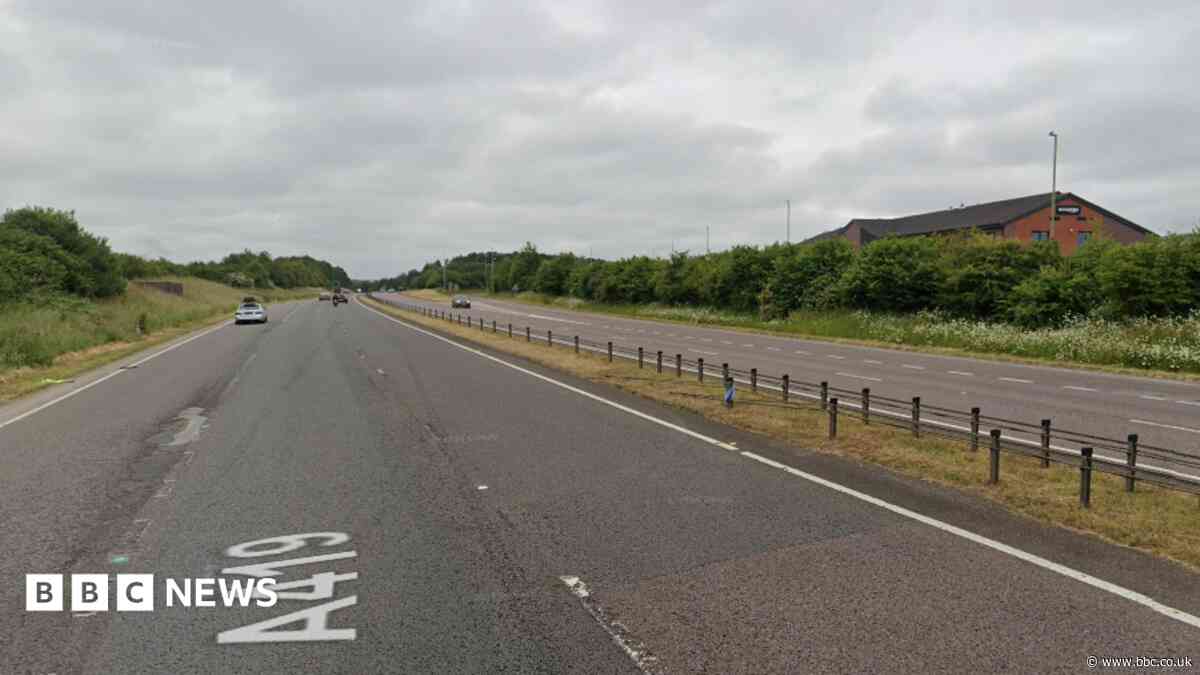 A-road closed northbound due to lorry fire