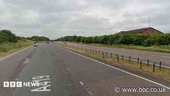 A-road closed northbound due to lorry fire