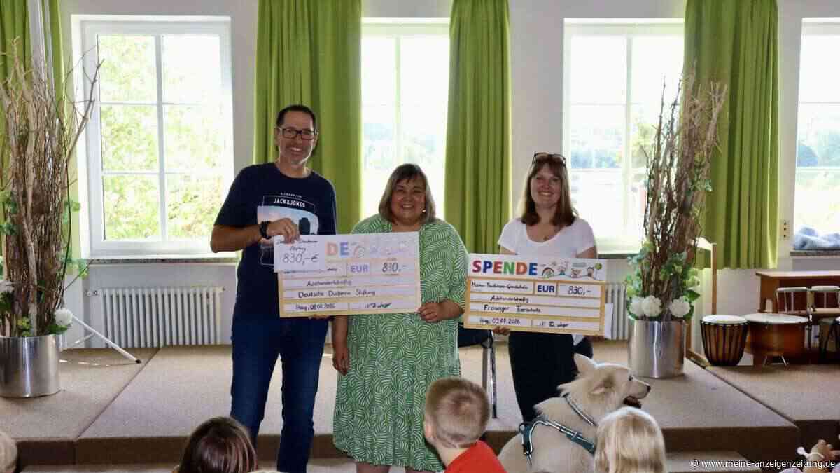 70 Kuchen gebacken: Grundschule spendet 1660 Euro an zwei Organisationen