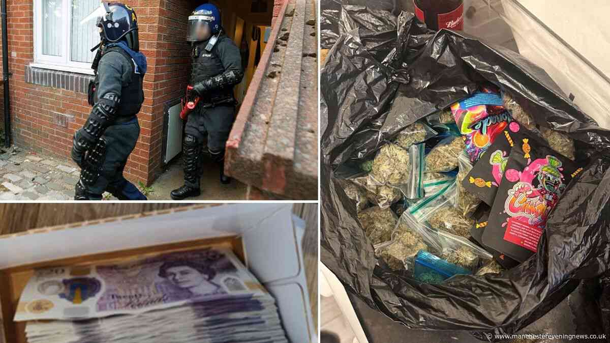 Drug stash worth £50k found in washing machine as police storm six homes at dawn