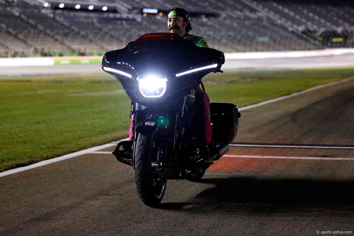 Ryan Blaney rode a motorcycle around Atlanta race track after late-night NASCAR win