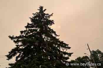 Forest fire smoke drifts over the North Bay area