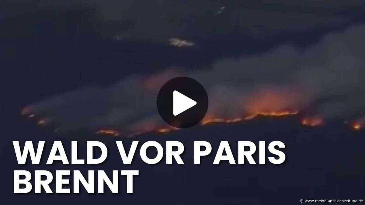 Waldbrände nahe Paris breiten sich aus! Passagier filmt Feuerwalze aus Flugzeug