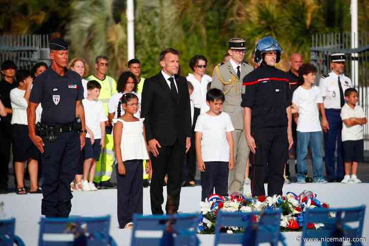 Survol de la patrouille de France, discours d’Emmanuel Macron… Retour en images sur la cérémonie mémorielle en hommage aux victimes de l’attentat du 14-Juillet à Nice