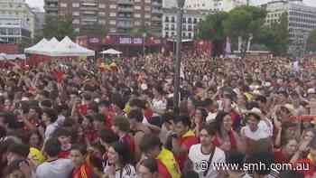 Fans go wild at watch party in Madrid