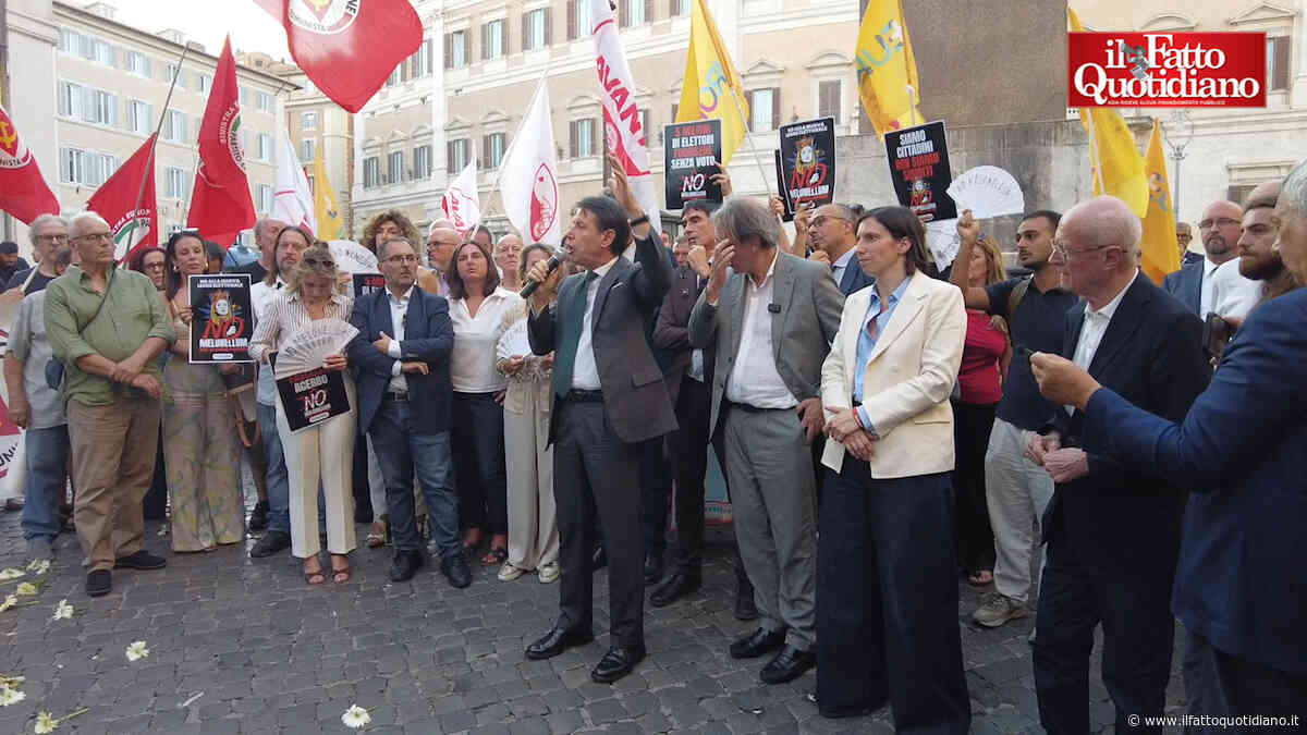 Legge elettorale, le opposizioni unite in piazza. Conte: “Se Meloni ha dignità deve salire Colle e dimettersi”. Schlein: “Prenda atto del fallimento”