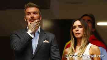 David Beckham cheers on Spain in the World Cup semi-final after his four-year spell in Madrid as he's joined by his wife Victoria and their family after THAT instant meme reaction