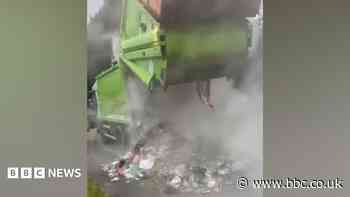 Serious bin lorry fire prompts barbecue warning