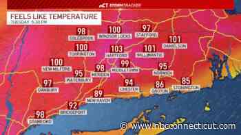 ‘Feels-like' temps range from 100 to 105 degrees by Tuesday afternoon