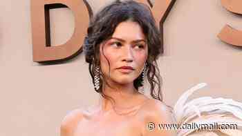 Zendaya looks angelic in a daring white gown with wings alongside pregnant Anne Hathaway and Lupita Nyong'o as they lead the star-studded premiere of The Odyssey in New York