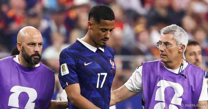 William Saliba injury latest as Arsenal star is forced off in France World Cup defeat to Spain