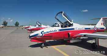 Snowbirds thrill spectators during a special stop in Saskatoon