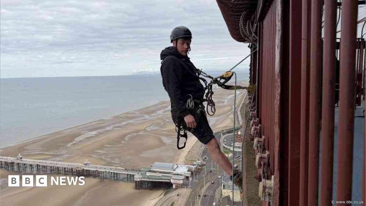The window cleaners with Blackpool's best view